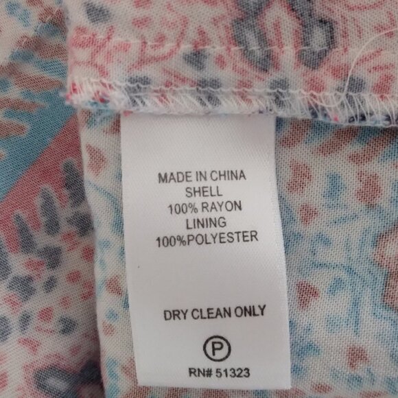 1.State | "Fiesta" Red Blue Print Spaghetti Maxi Dress | Size 4 - Picture 6 of 6